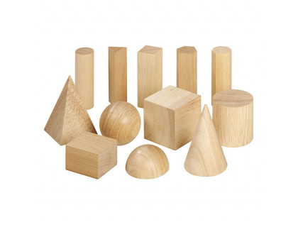 Geometrické telesá - drevené 12ks