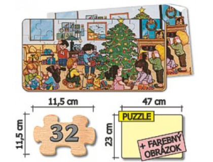Drevené puzzle - Veselé vianoce