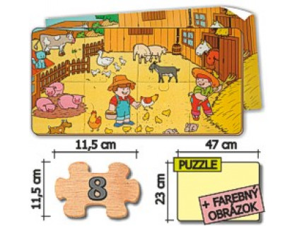 Drevené puzzle - Na farme