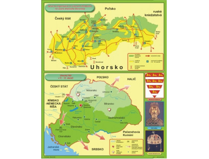 Slovensko a uhorský štát v 11. - 12.storočí(dvojmapa)