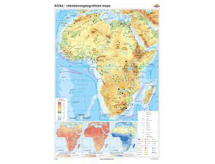 Afrika - všeobecnogeografická mapa 100x140cm