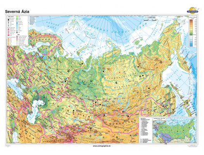 Severná Ázia - všeobecnogeografická mapa 140x100cm