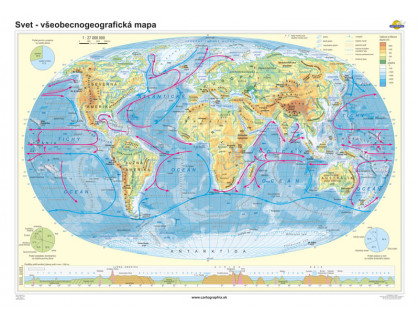Svet-všeobecnogeografická mapa 140x100cm