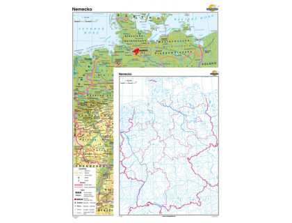 Nemecko všeobecnogeografická + slepá mapa DUO 140x100cm 