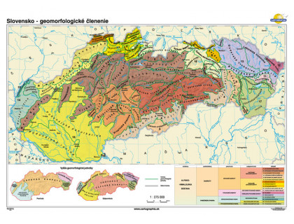 Slovensko - geomorfologické členenie 140x100cm