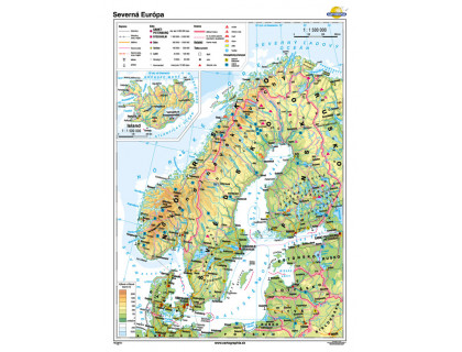 Severná Európa mapa 100x140cm