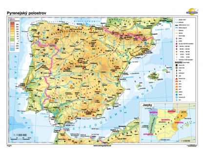 Pyrenejský polostrov mapa 160x120cm