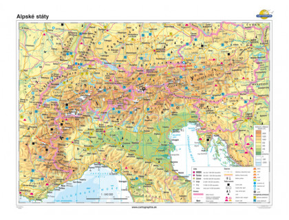 Alpské štáty mapa 140x100cm