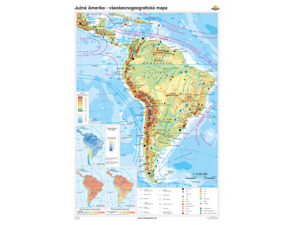 Južná Amerika - všeobecnogeografická mapa 100x140cm