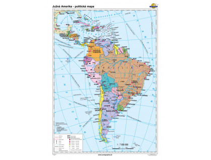Južná Amerika - politická mapa 100x140cm