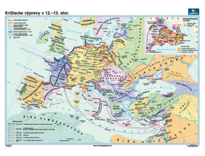 Mapa Križiacke výpravy v 12.-13.stor.160x120cm