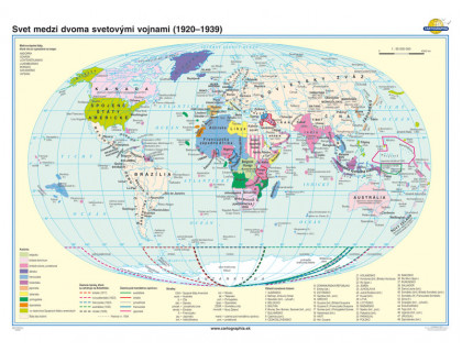 Mapa Svet medzi dvoma svetovými vojnami (1920-1939)140x100cm
