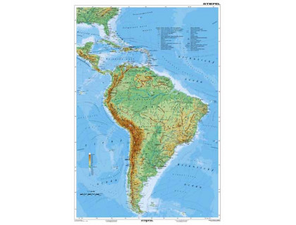 Južná Amerika - všeobecnogeografická 120x160cm
