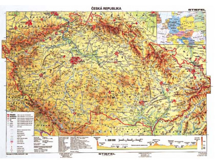 ČR všeobecnogeografická + pracovná mapa 160x120cm