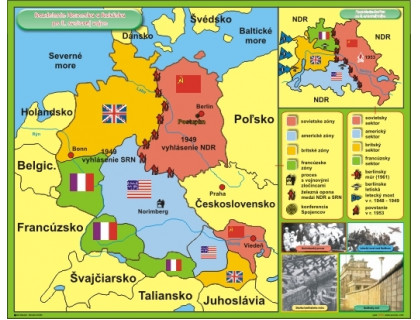 Rozdelenie Nemecka,Rakúska a Berlína po II.svetovej vojne(dvojmapa)