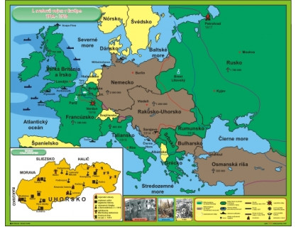 I.svetová vojna v Európe,Slovensko v dobe I.svetovej vojny(dvojmapa)