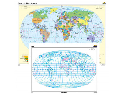 Svet- politická mapa + slepá mapa DUO 140x100cm
