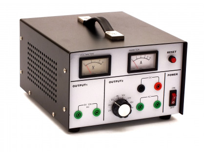 Žiacky stabilizovaný zdroj napätia AC-DC s analogickým indikátorom