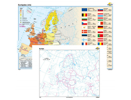 Európska únia + slepá mapa DUO 160x120cm