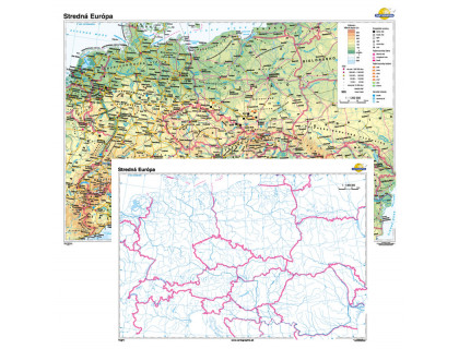 Stredná Európa + slepá mapa DUO 140x100cm