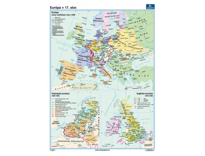 Mapa Európa v 17.stor.100x140cm