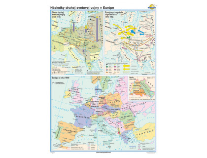Mapa Následky druhej svetovej vojny v Európe 100x140cm