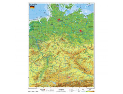 Nemecko - všeobecnogeografická /pracovná mapa,120x160cm