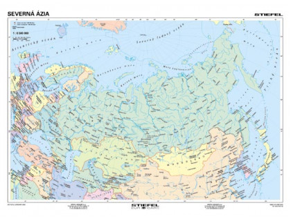 Severná Ázia - politická mapa 160x120cm