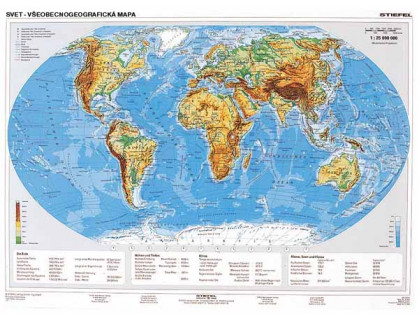 Svet všeobecnogeografický + svet politický 160x120cm
