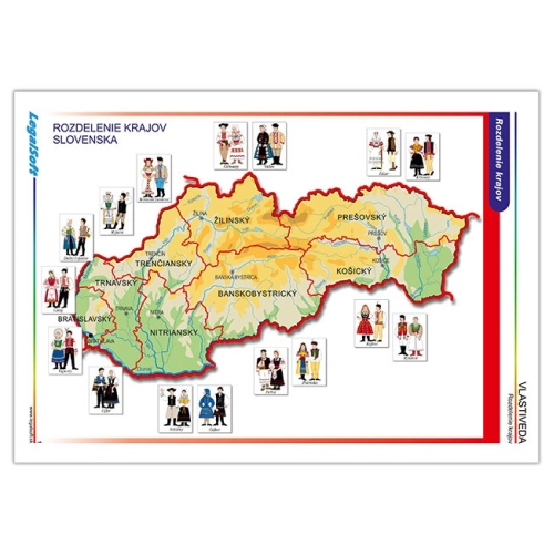 VLASTIVEDA - kraje Slovenska,kart&oacute;nov&eacute; obrazy