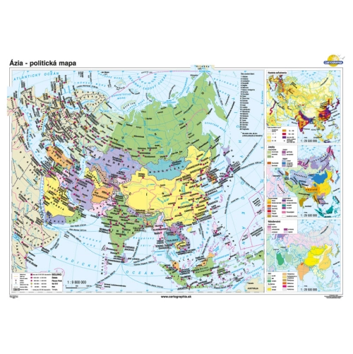 &Aacute;zia - politick&aacute; mapa 160x120cm