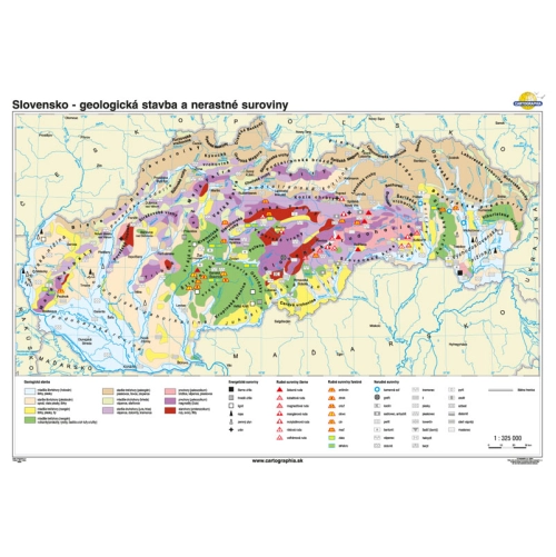 Slovensko - geologick&aacute; stavba a nerastn&eacute; suroviny 160x120cm 