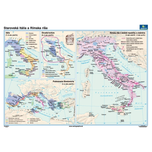 Mapa Starovek&aacute; It&aacute;lia a R&iacute;mska r&iacute;&scaron;a 160x120cm