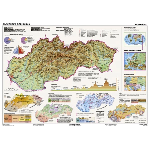 Slovensk&aacute; republika 6 tem. m&aacute;p 160x120cm