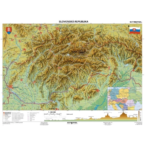 SR v&scaron;eobecnogeografick&aacute; mapa 160x120cm