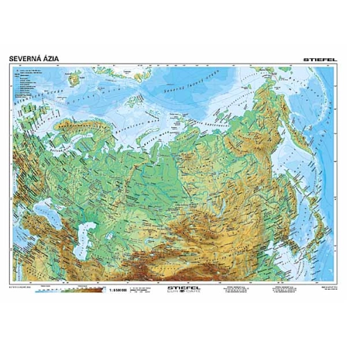 Severn&aacute; &Aacute;zia - v&scaron;eobecnogeografick&aacute; mapa 160x120cm