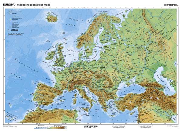photo Slovensko Na Mape Europy mapa europy 160x120cm